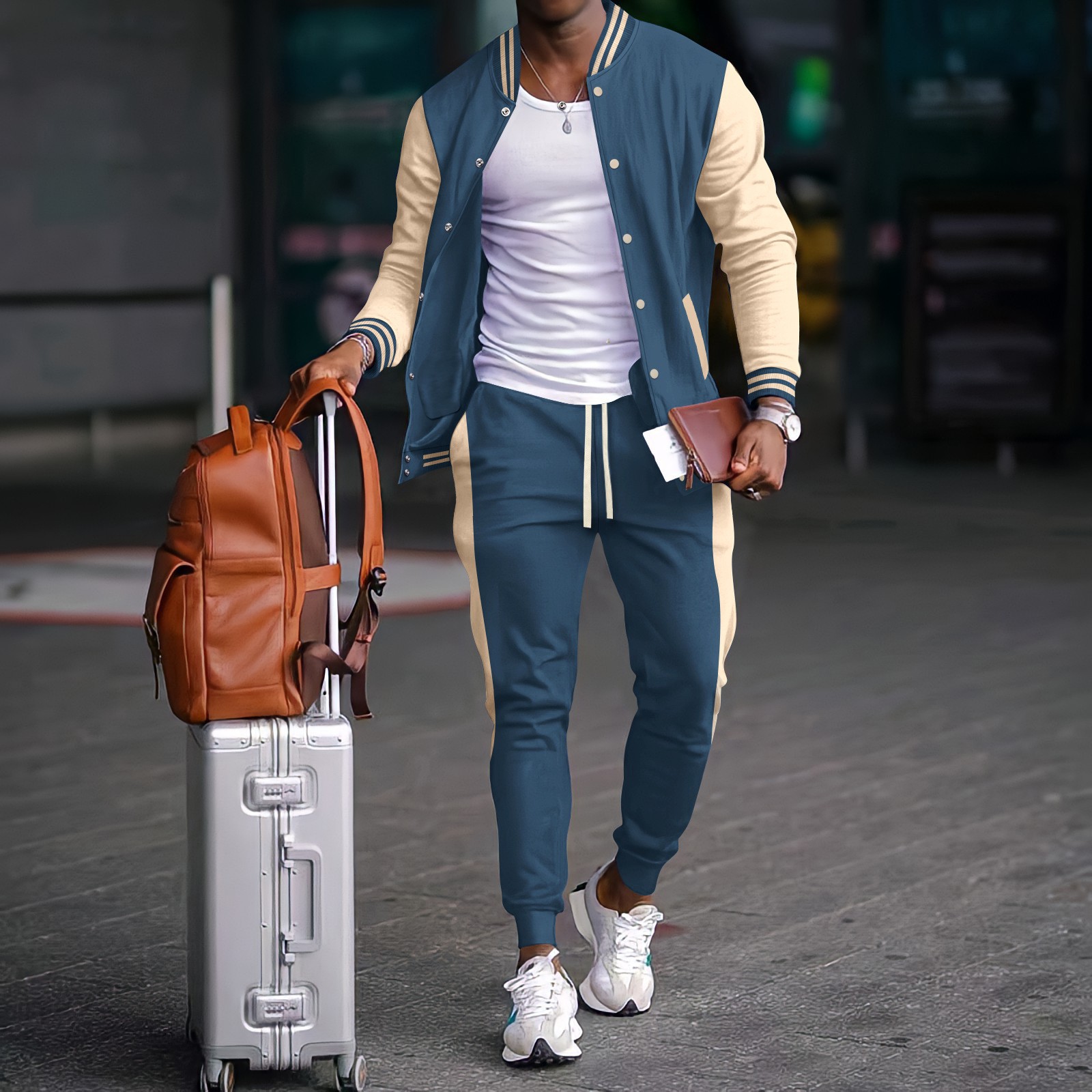 Streetwear Zipper - Conjunto de Chaqueta de Béisbol de
