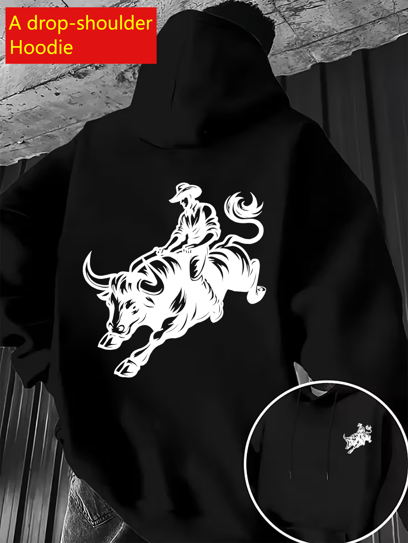 Streetwear Brand Drops - Sudadera con capucha de hombros caídos