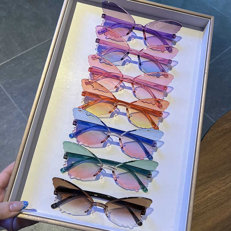 Streetwear Brand With Butterfly - Gafas de sol Vintage sin montura