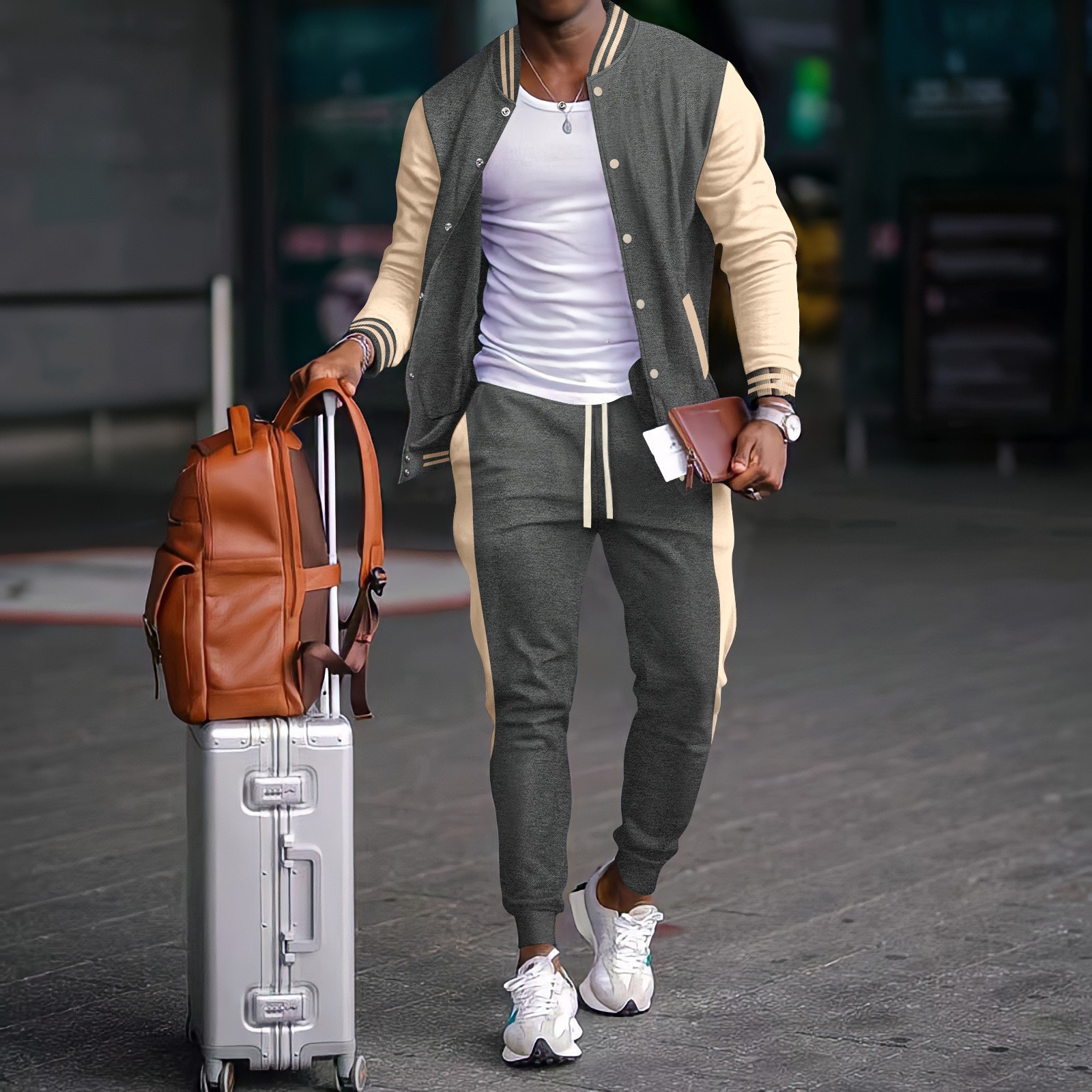Conjunto de Chaqueta de Béisbo - Streetwear Zipper reseña y precio