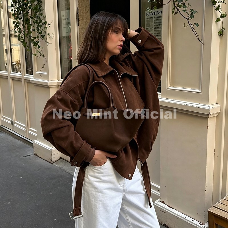 Chaqueta de gamuza oversize ma - Streetwear Girl Brand reseña y precio