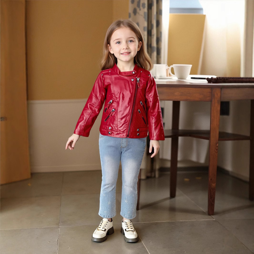 Chaqueta de cuero Pu para moto - Streetwear Brand Red Logo reseña y precio