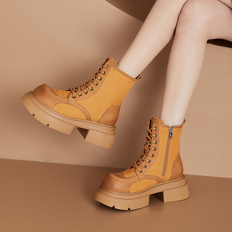 Botines de Mujer de Cuero Genu - Streetwear Zipper reseña y precio
